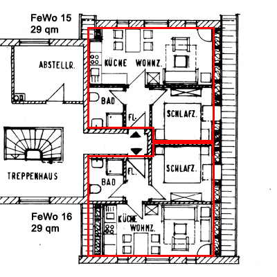 Grundriss der 29qm Wohnungen Grundriss der 29qm Wohnungen