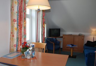 Wohnzimmer und Essplatz der 29qm Wohnung