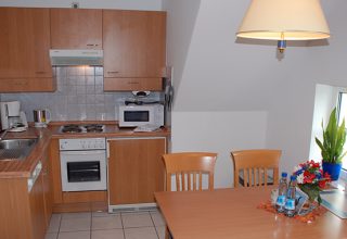 Küche und Essplatz der 29qm Wohnung