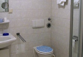 Das Badezimmer in einer der 38qm Wohnungen