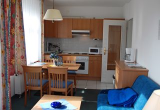 Küche und Essplatz der 38qm Wohnung